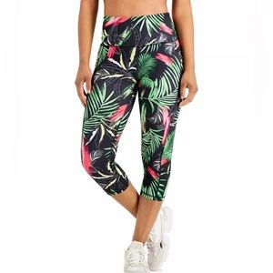 Ideology Palm-Print High-Rise Cropped Leggings - women size small